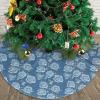 Christmas Tree Skirt 30" Plush Tree Skirt Christmas Tree Decorations for Farmhouse Xmas Holiday Home Party Decor Beautiful Roses On Blue Background view 4