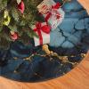 Christmas Tree Skirt 30" Plush Tree Skirt Christmas Tree Decorations for Farmhouse Xmas Holiday Home Party Decor Black Gold Marbled view 3