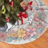 Christmas Tree Skirt 30" Plush Tree Skirt Christmas Tree Decorations for Farmhouse Xmas Holiday Home Party Decor Beautiful Rainbows and Unicorns view 3