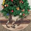 Christmas Tree Skirt 30" Plush Tree Skirt Christmas Tree Decorations for Farmhouse Xmas Holiday Home Party Decor Prancing White Horse view 4