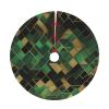 Christmas Tree Skirt 36" Plush Tree Skirt Christmas Tree Decorations for Farmhouse Xmas Holiday Home Party Decor Black and Green Plaid 2 view 1