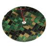 Christmas Tree Skirt 36" Plush Tree Skirt Christmas Tree Decorations for Farmhouse Xmas Holiday Home Party Decor Black and Green Plaid 2 view 2