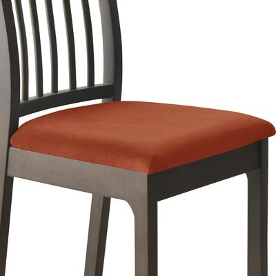 LUXRUB Velvet Plush Seat Covers for Dining Room Chairs, 2/4/6 PCS Soft Velvet Dining Chair Cover with Straps Washable Chair Seat Slipcovers Protectors Home Decor (Color : Red Brown, Size : 4)