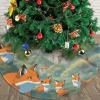 Christmas Tree Skirt 36" Plush Tree Skirt Christmas Tree Decorations for Farmhouse Xmas Holiday Home Party Decor Lots of Cute Foxes view 4