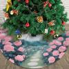Christmas Tree Skirt 48" Plush Tree Skirt Christmas Tree Decorations for Farmhouse Xmas Holiday Home Party Decor Pretty Rose Garden view 4