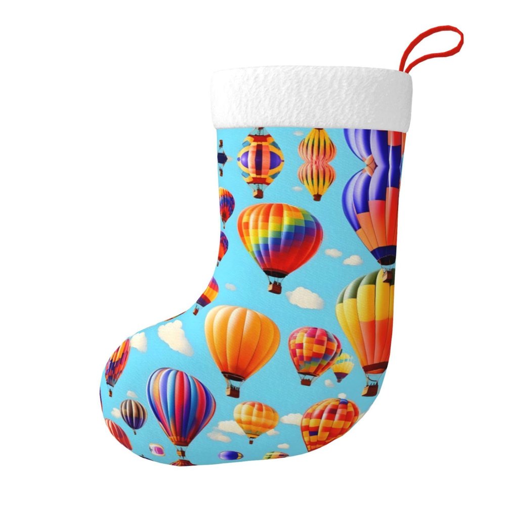 BrUgui Joyful Festive Christmas Stockings - Soft Plush Fabric, Perfect for Holiday Decor and Gifts Hot Air Balloons