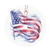 Christmas Tree Skirt 30" Plush Tree Skirt Christmas Tree Decorations for Farmhouse Xmas Holiday Home Party Decor American Flag view 1