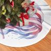 Christmas Tree Skirt 30" Plush Tree Skirt Christmas Tree Decorations for Farmhouse Xmas Holiday Home Party Decor American Flag view 3