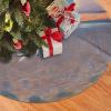 Christmas Tree Skirt 48" Plush Tree Skirt Christmas Tree Decorations for Farmhouse Xmas Holiday Home Party Decor Airplane in The Distance view 3