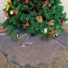 Christmas Tree Skirt 48" Plush Tree Skirt Christmas Tree Decorations for Farmhouse Xmas Holiday Home Party Decor Airplane in The Distance view 4