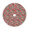 Christmas Tree Skirt 36" Plush Tree Skirt Christmas Tree Decorations for Farmhouse Xmas Holiday Home Party Decor Beautiful Pink Roses view 1