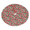 Christmas Tree Skirt 36" Plush Tree Skirt Christmas Tree Decorations for Farmhouse Xmas Holiday Home Party Decor Beautiful Pink Roses view 2