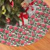 Christmas Tree Skirt 36" Plush Tree Skirt Christmas Tree Decorations for Farmhouse Xmas Holiday Home Party Decor Beautiful Pink Roses view 3