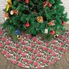 Christmas Tree Skirt 36" Plush Tree Skirt Christmas Tree Decorations for Farmhouse Xmas Holiday Home Party Decor Beautiful Pink Roses view 4