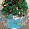 Christmas Tree Skirt 30" Plush Tree Skirt Christmas Tree Decorations for Farmhouse Xmas Holiday Home Party Decor Unicorns by The River view 4