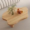 KWOKING Solid Wood Single Coffee Table 3 Legs Free-Form Special-Shaped Table White Cloud Pine Wood Coffee Table Sofa Table Small Side Tea Table Irregular Wooden Low Table Natural 24"L x 14"W x 16"H view 3