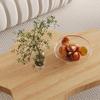 KWOKING Solid Wood Single Coffee Table 3 Legs Free-Form Special-Shaped Table White Cloud Pine Wood Coffee Table Sofa Table Small Side Tea Table Irregular Wooden Low Table Natural 24"L x 14"W x 16"H view 4