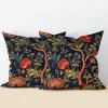 MangGou Chinoiserie Floral Pillow Case Navy Blue Burgundy Gold Throw Pillow Covers Set of 2 Asian Inspired Cushion Cover 22x22in Accent Pillowcase Decor for Bedroom Living Room Sofa view 2