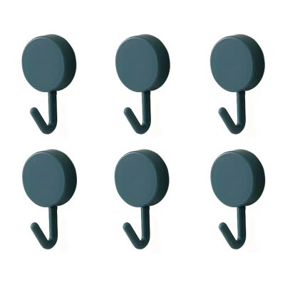 DHDestined Fateful 6 Pack Adhesive Hooks Cute Utility Hooks, Key Hooks for Wall Decorative, for Hanging Hat, Towel, Key, Towel Hook Wall Mount for Home, Kitchen, Bathroom, Office(Dark Blue)