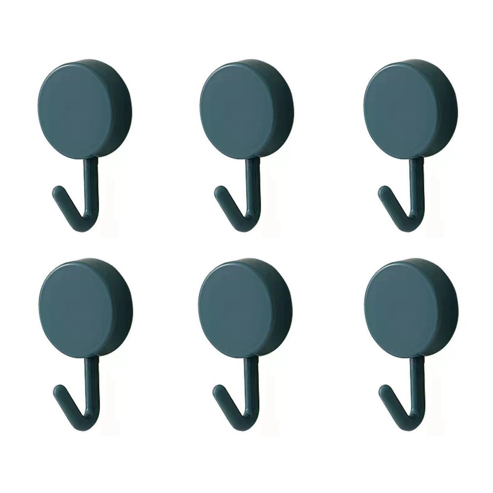 DHDestined Fateful 6 Pack Adhesive Hooks Cute Utility Hooks, Key Hooks for Wall Decorative, for Hanging Hat, Towel, Key, Towel Hook Wall Mount for Home, Kitchen, Bathroom, Office(Dark Blue)