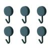 DHDestined Fateful 6 Pack Adhesive Hooks Cute Utility Hooks, Key Hooks for Wall Decorative, for Hanging Hat, Towel, Key, Towel Hook Wall Mount for Home, Kitchen, Bathroom, Office(Dark Blue) view 1