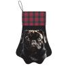 Personalized Dog Christmas Stocking Vibrant Colors, Hanging Loop, Unique Paw Design - Perfect for Gift Bags Cute Black Pug Dog view 1