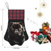 Personalized Dog Christmas Stocking Vibrant Colors, Hanging Loop, Unique Paw Design - Perfect for Gift Bags Cute Black Pug Dog view 3