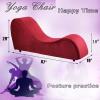 JUBILOOM Red Chaise Lounge Chair Indoor, Ergonomic Design with Removable Washable Velvet Cover, Metal Frame - 500 lbs Capacity for Meditation,Stretching Relaxation, Yoga Practice view 2