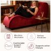 JUBILOOM Red Chaise Lounge Chair Indoor, Ergonomic Design with Removable Washable Velvet Cover, Metal Frame - 500 lbs Capacity for Meditation,Stretching Relaxation, Yoga Practice view 4