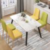 HUHJYUGE Dining Chairs Set of 4 Modern Wood, Dining Chairs Modern Upholstered, Soft Comfy Upholstered Kitchen Chair with Metal Leg and Backrest, for Living Room, Lounge (A 4) view 4