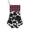 BrUgui Personalized Dog Christmas Stocking Vibrant Colors, Hanging Loop, Unique Paw Design - Perfect for Gift Bags Cow Fur Print view 1