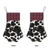 BrUgui Personalized Dog Christmas Stocking Vibrant Colors, Hanging Loop, Unique Paw Design - Perfect for Gift Bags Cow Fur Print view 2