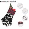 BrUgui Personalized Dog Christmas Stocking Vibrant Colors, Hanging Loop, Unique Paw Design - Perfect for Gift Bags Cow Fur Print view 4