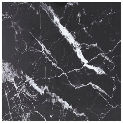 GOLINPEILO Square Table Top Tempered Glass Replacement Tabletop, Kitchen Tabletop Multipurpose for Dining Table, Black and White 31.5"x31.5" 0.2" Tempered Glass with Marble Design