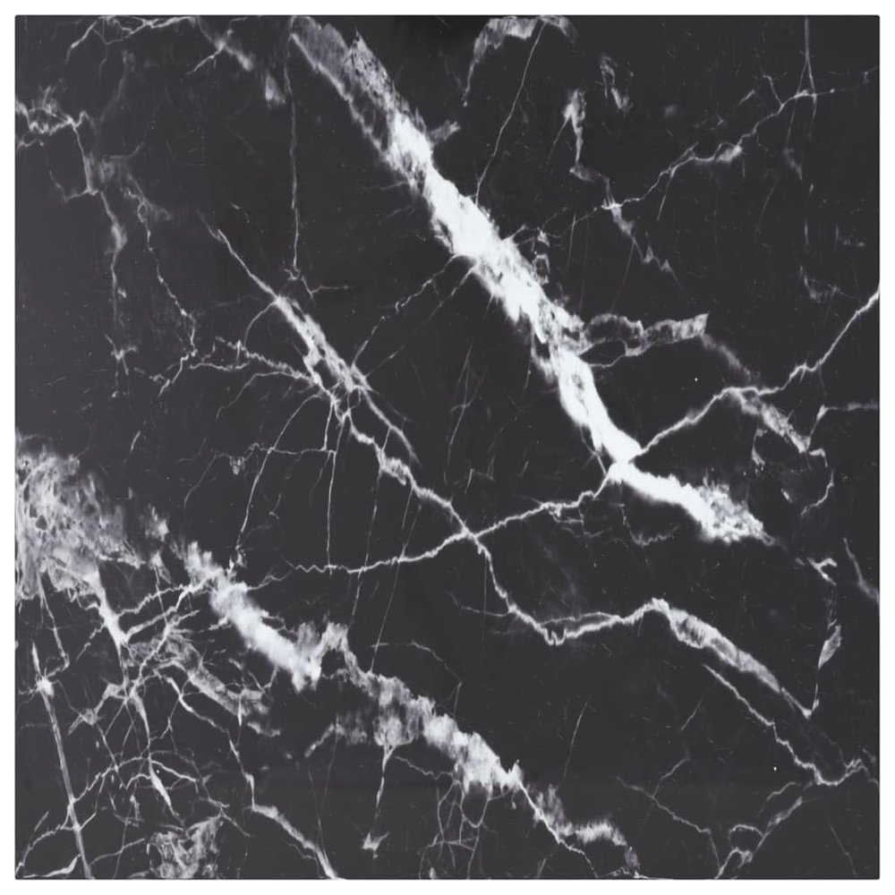 GOLINPEILO Square Table Top Tempered Glass Replacement Tabletop, Kitchen Tabletop Multipurpose for Dining Table, Black and White 31.5"x31.5" 0.2" Tempered Glass with Marble Design