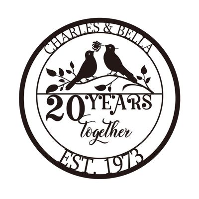 20th Anniversary Wedding Gifts, 20th Anniversary Decorations, Personalized Name Day Metal Signs, Personalized Wedding Gifts, 20th Anniversary for Him Her Couple Husband Wife