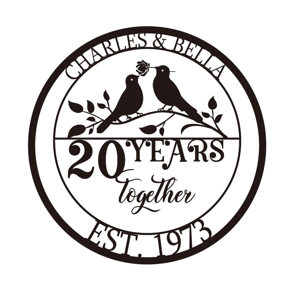 20th Anniversary Wedding Gifts, 20th Anniversary Decorations, Personalized Name Day Metal Signs, Personalized Wedding Gifts, 20th Anniversary for Him Her Couple Husband Wife