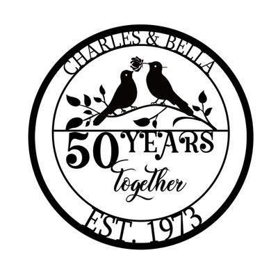 50th Anniversary Wedding Gifts, 50th Anniversary Decorations, Personalized Wedding Gifts, Personalized Name Day Metal Signs 50th Anniversary for Him Her Couple Husband Wife