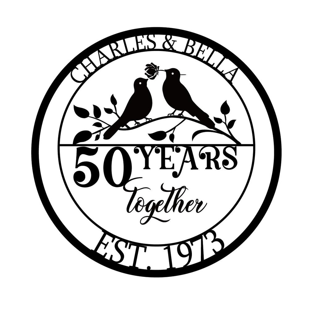 50th Anniversary Wedding Gifts, 50th Anniversary Decorations, Personalized Wedding Gifts, Personalized Name Day Metal Signs 50th Anniversary for Him Her Couple Husband Wife
