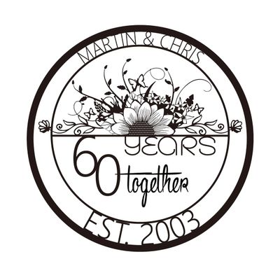 60th Anniversary Wedding Gifts, 60th Anniversary Decorations, Personalized Name Day Metal Signs, Personalized Wedding Gifts, 60th Anniversary for Him Her Couple Husband Wife