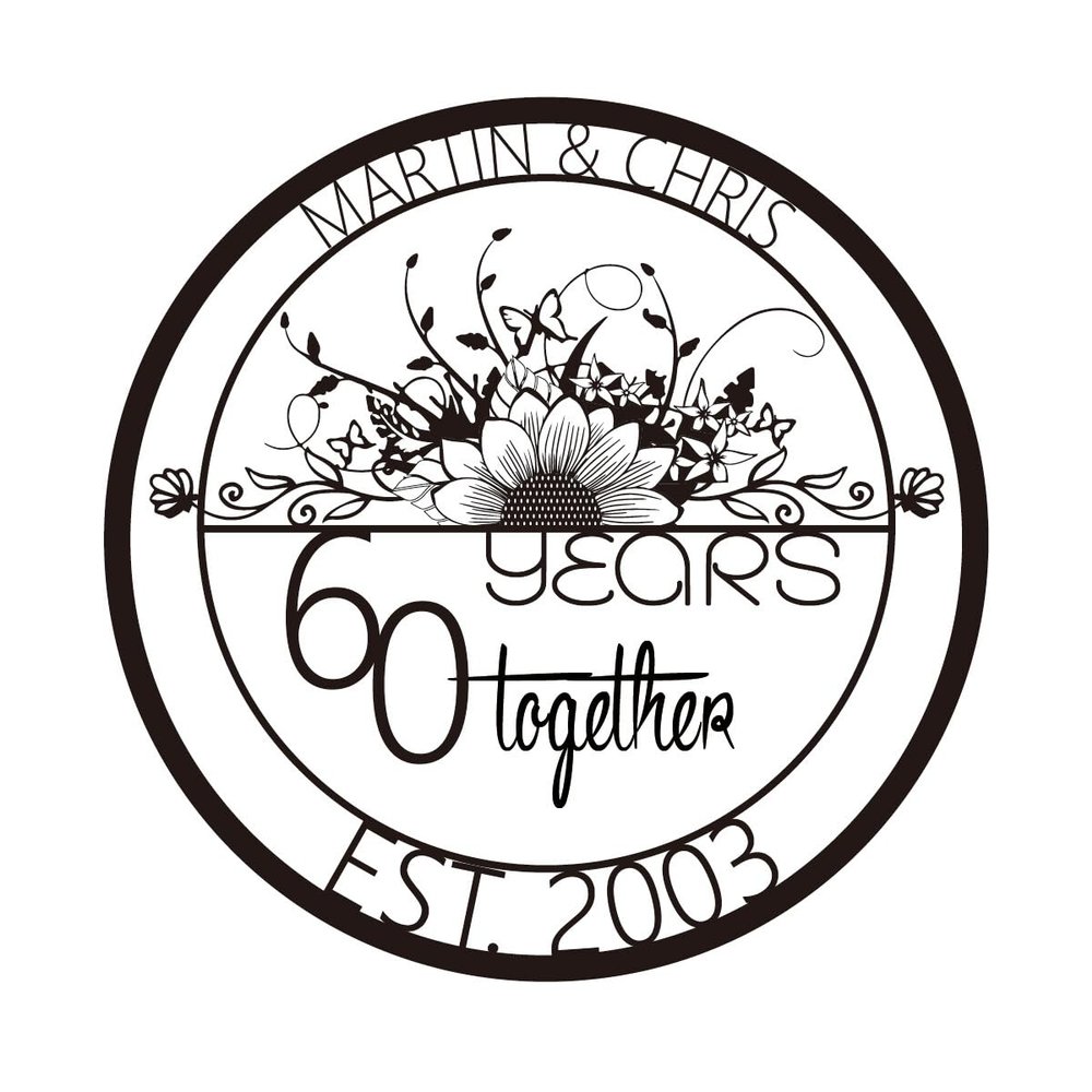 60th Anniversary Wedding Gifts, 60th Anniversary Decorations, Personalized Name Day Metal Signs, Personalized Wedding Gifts, 60th Anniversary for Him Her Couple Husband Wife