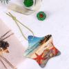 Christmas Tree Ceramic Hanging Pentangle Christmas Ornament with Gold Ribbon Sand Beach Starfish Ceramic Ornaments for Home Star Shape Crafts Christmas Tree Decorations for Holiday view 3