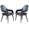 AYARNA Kitchen Dining Chairs Set of 2 Modern Leather Armchair with Iron Art Metal Chair Legs for Home Commercial Restaurants(Blue) view 1