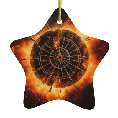 Christmas Tree Ceramic Hanging Pentangle Christmas Ornament with Gold Ribbon Dart Board Ceramic Ornaments for Home Star Shape Crafts Christmas Tree Decorations for Holiday