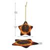 Christmas Tree Ceramic Hanging Pentangle Christmas Ornament with Gold Ribbon Dart Board Ceramic Ornaments for Home Star Shape Crafts Christmas Tree Decorations for Holiday view 2