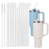 [12 Pcs] Replacement Glass Straws for Stanley - Compatible with Stanley 40 oz 30 oz Cup Tumbler,12" x 10mm Reusable Clear Glass Straw with 2 Cleaning Brush for Cup Accessories view 1