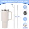 [12 Pcs] Replacement Glass Straws for Stanley - Compatible with Stanley 40 oz 30 oz Cup Tumbler,12" x 10mm Reusable Clear Glass Straw with 2 Cleaning Brush for Cup Accessories view 2