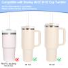 [12 Pcs] Replacement Glass Straws for Stanley - Compatible with Stanley 40 oz 30 oz Cup Tumbler,12" x 10mm Reusable Clear Glass Straw with 2 Cleaning Brush for Cup Accessories view 3