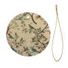 Christmas Tree Ceramic Hanging Round Christmas Ornament with Gold Ribbon Bird on Branch Ceramic Ornaments for Home Round Crafts Christmas Tree Decorations for Holiday view 2