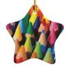 Christmas Tree Ceramic Hanging Pentangle Christmas Ornament with Gold Ribbon Crayons Ceramic Ornaments for Home Star Shape Crafts Christmas Tree Decorations for Holiday view 1